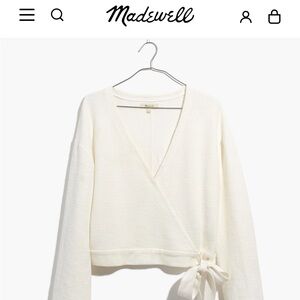 Madewell Cream Texture & Thread wrap Top